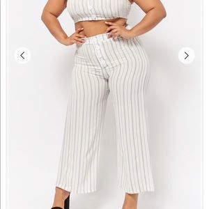 Plus size Wide leg striped pants